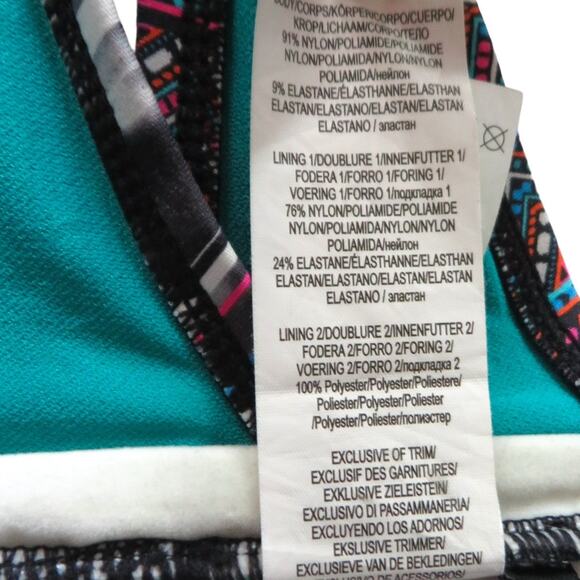 Kenneth Cole Bikini Top Bathing Suit Adj Straps Colorful Beach Summer Sz Small 4 - Picture 8 of 13